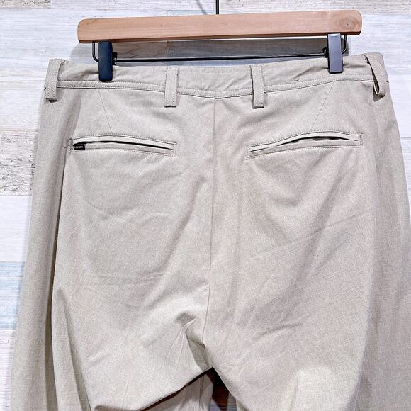 LINKSOUL Performance Chino Boardwalker Pants Beige Flat Front Golf Mens 34x32 - Picture 5 of 7
